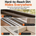 Window Track Cleaner Kit with Scraper and Replacement Pads for Deep Gap Cleaning