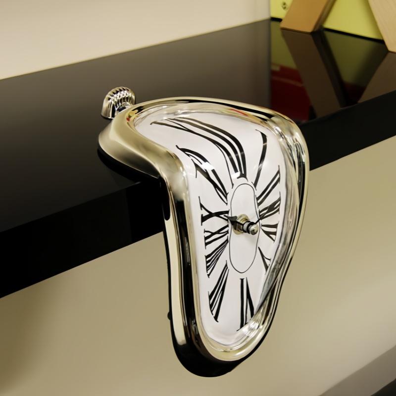 Surreal Melting Wall Clock with Distorted Roman Numerals for Unique Home Decor