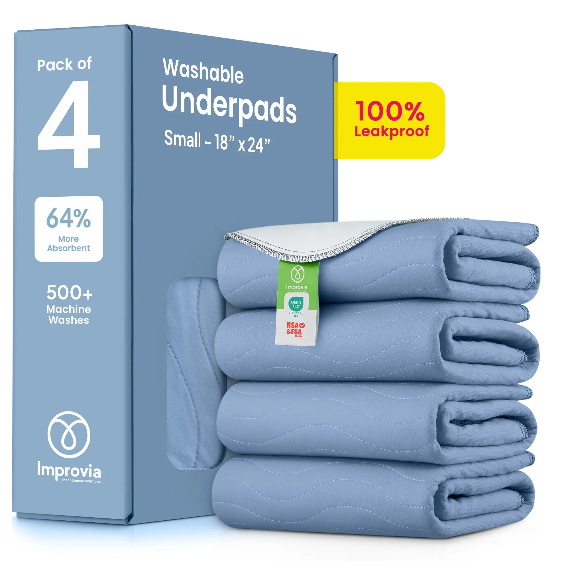 Reusable Waterproof Underpads - Heavy Absorbency Leakproof Pads for Bed, Couch & Floor