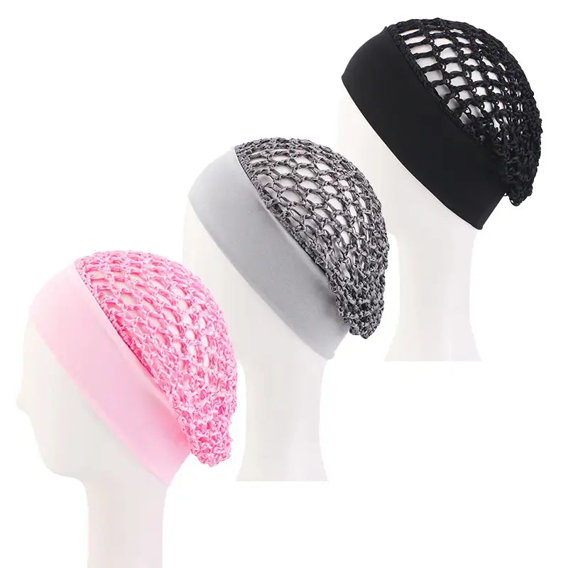 Stretchy Wide Edge Sleeping Cap Set for Nighttime Hair Care and Beauty