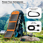 30W Foldable Solar Charger Power Bank – 10000mAh Portable Solar Panel with USB-C Fast Charging for Camping & Hiking