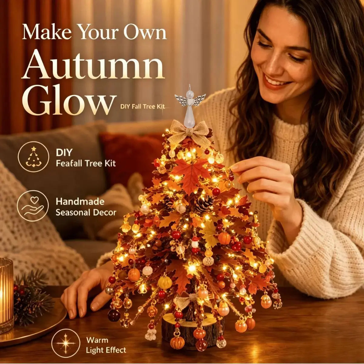 DIY Beaded Christmas Tree Kit for Mini Tabletop Holiday Decor