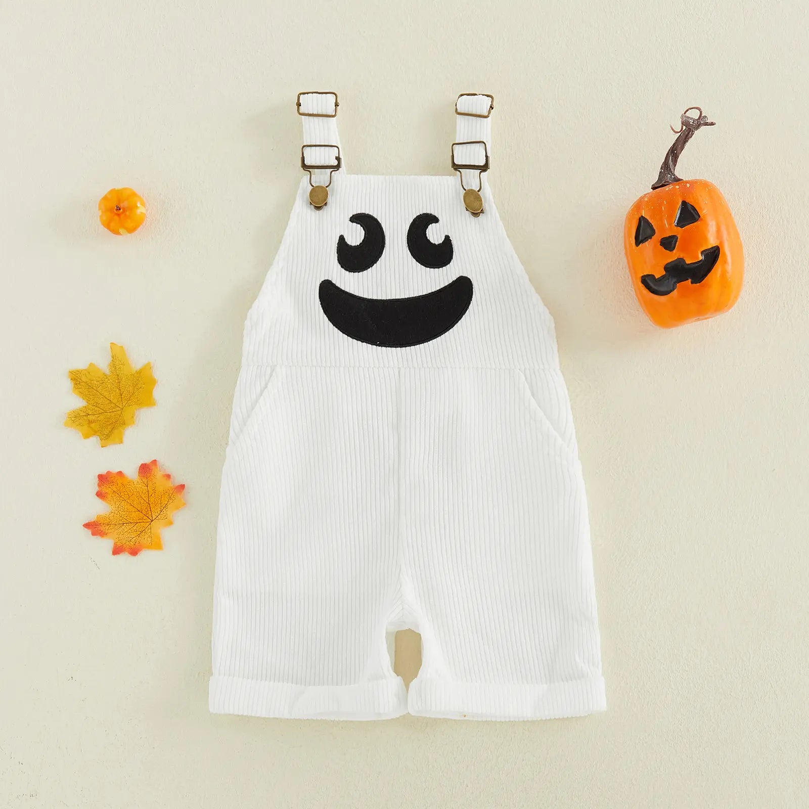 Cute Halloween Baby Overalls with Pocket Design for Cozy Toddler Fall Outfits