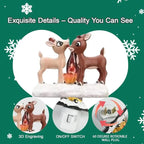 Christmas Elk Night Light,3D Elk Light,ElkCampfire Night Light,Christmas Eve Campfire Flickering Night Light,120V Plug-in Powered for Festive Ambiance,Christmas gifts,fun decorative lights