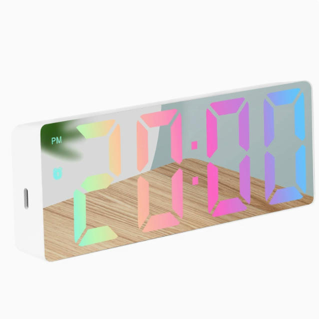 Réveil numérique LED coloré