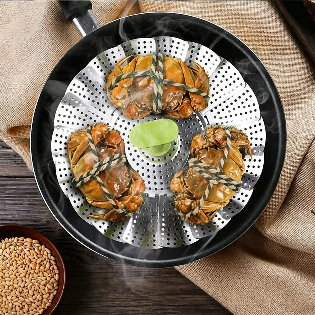 Expandable Stainless Steel Vegetable Steamer Basket for Healthy Cooking and Easy Kitchen Prep