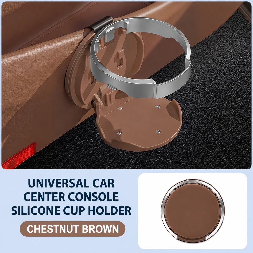 Universal Foldable Car Cup Holder with Hook for Bottles Tumblers and Coffee Cups