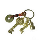 Feng Shui Five Blessings Lucky Keychain Charm for Wealth Health Success and Protection