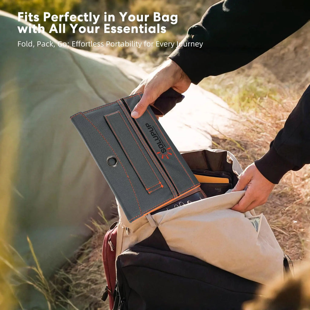 30W Foldable Solar Charger Power Bank – 10000mAh Portable Solar Panel with USB-C Fast Charging for Camping & Hiking