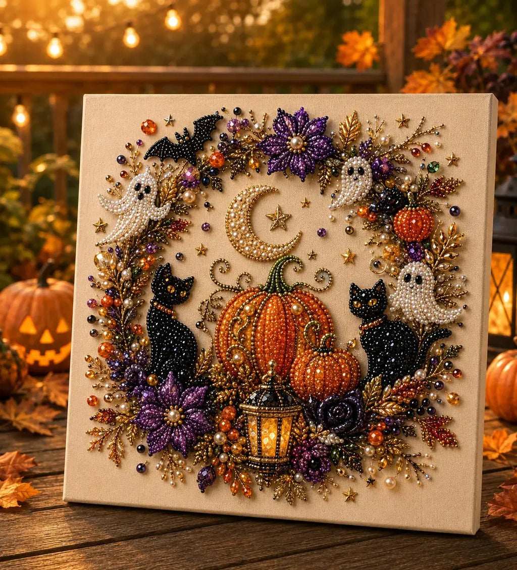 Halloween Ghost Pearl Art DIY Kit for Spooky Fall Home Decor