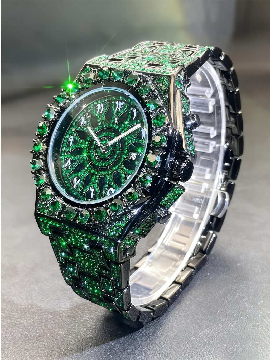 Luxury Rhinestone Quartz Watch for Hip Hop Streetwear and Statement Outfits