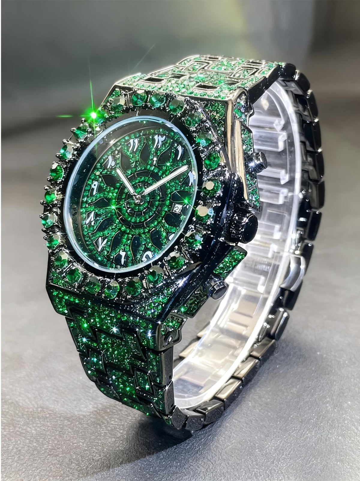 Luxury Rhinestone Quartz Watch for Hip Hop Streetwear and Statement Outfits