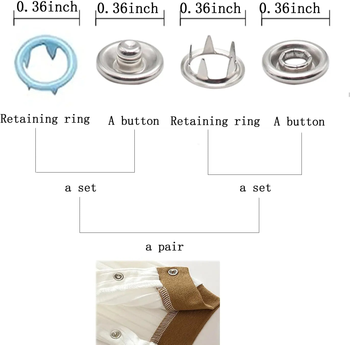 Snap Buttons and Pliers Kit for DIY Clothing Sewing Crafts