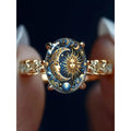 Celestial Sun Moon Enamel Ring for Mystical Everyday Jewelry and Romantic Gifts