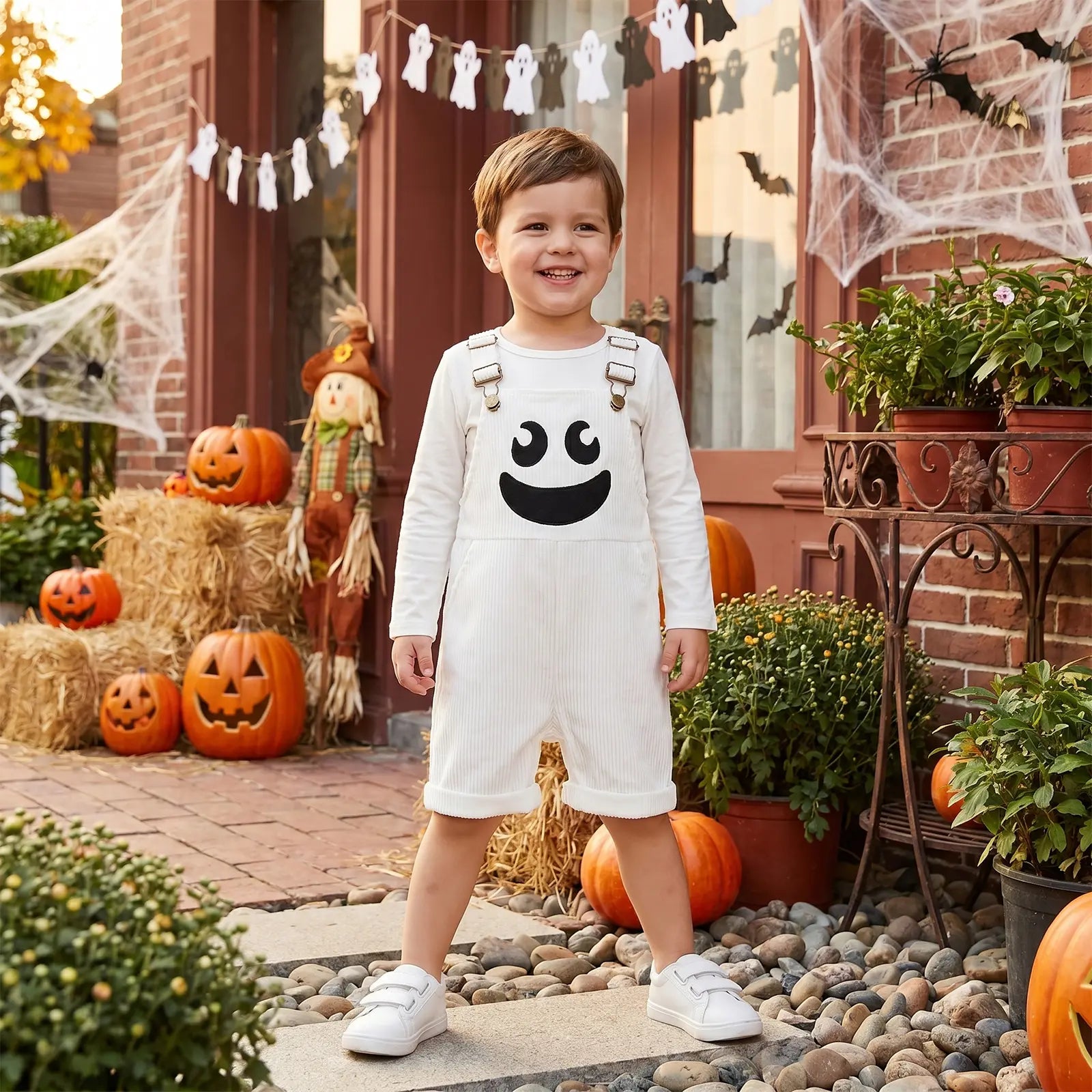 Cute Halloween Baby Overalls with Pocket Design for Cozy Toddler Fall Outfits