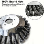 Wire Wheel Garden Weeding Brush for Lawn Mower, Rotating Weeding Brush, Grass Trimmer Head and Roadside Polishing Lawn Mower Head Gear, Circular Tool