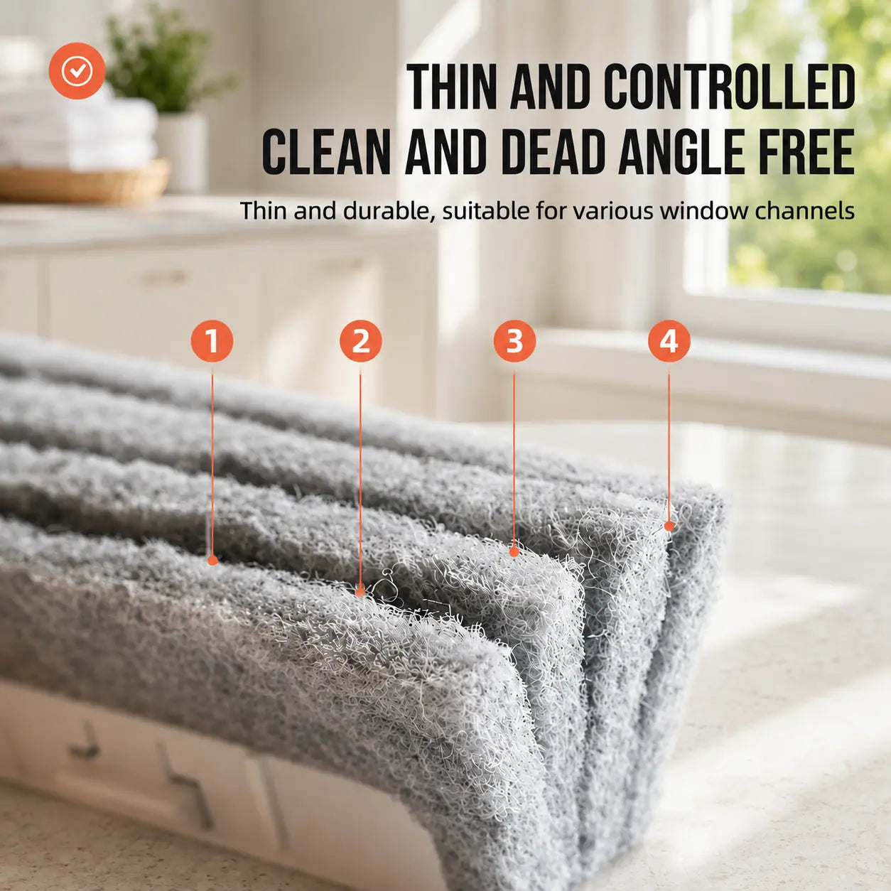 Window Track Cleaner Kit with Scraper and Replacement Pads for Deep Gap Cleaning