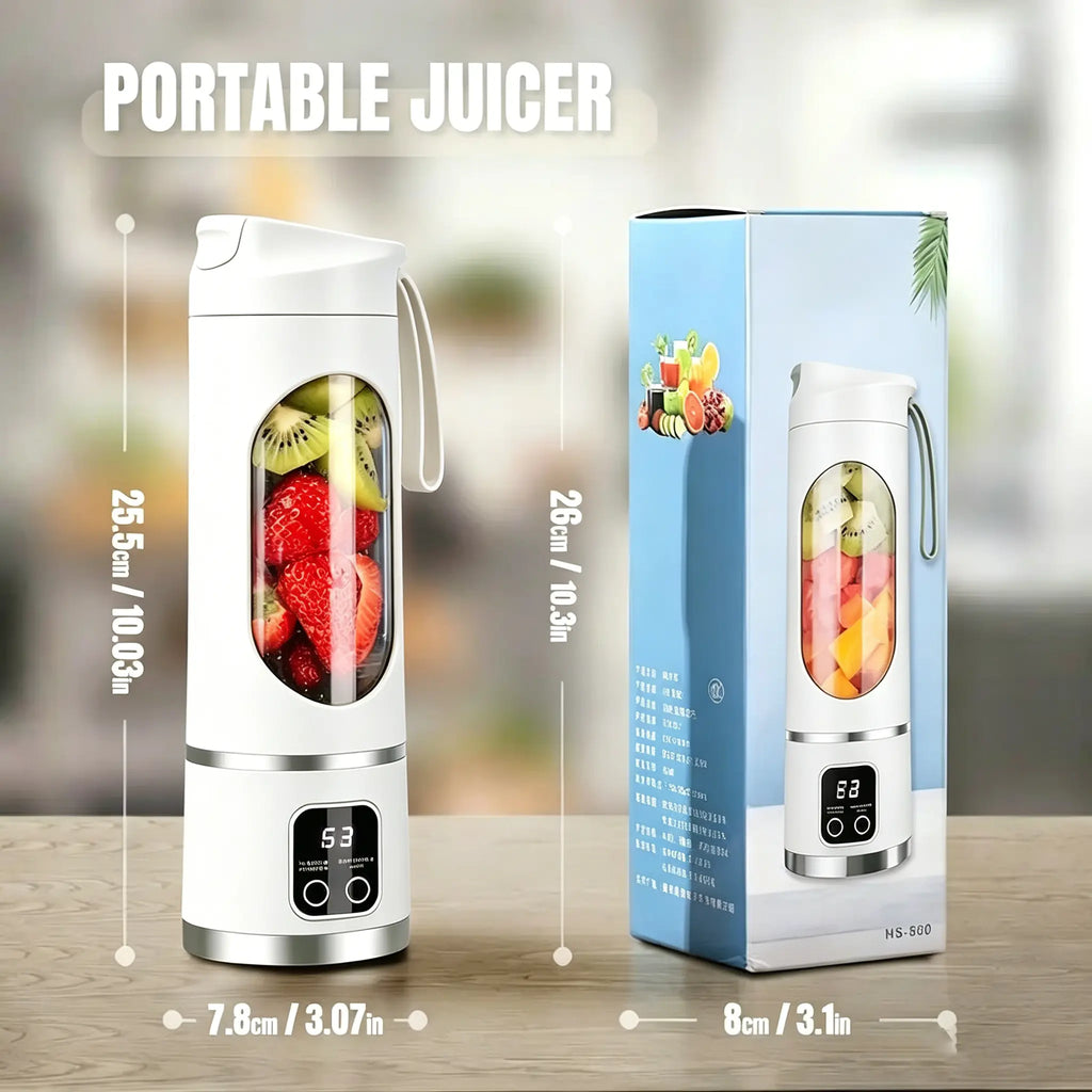 Portable USB Rechargeable Personal Blender with LED Display – 15.22oz Smoothies Maker
