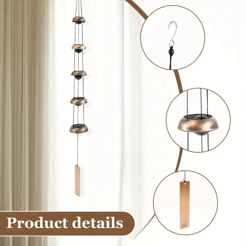 Metal Pagoda Wind Chimes for Outside - Copper Feng Shui Wind Bell for Home Yard Outdoor Decoration,Memorial windchimes Gifts,Garden Hanging Decor,Japanese Handmade