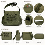 Witchy Canvas Crossbody Bag with Vintage Symbols for Everyday Halloween Style