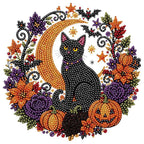 Halloween Cat Pumpkin Diamond Painting Suncatcher Ornament DIY Hanging Decor Kit