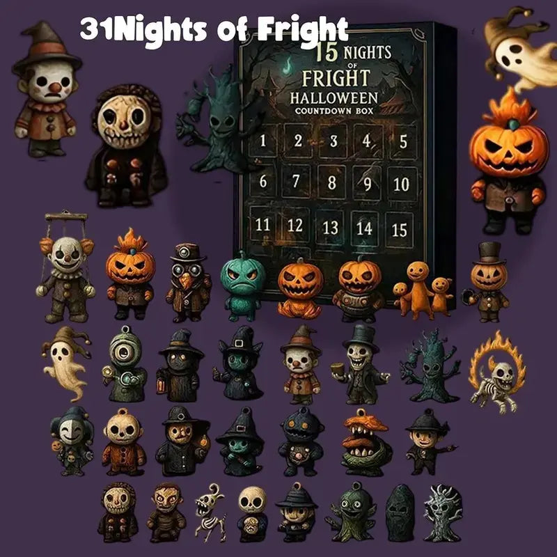 Halloween Countdown Advent Calendar Blind Bag Figurine Set for Horror Fans