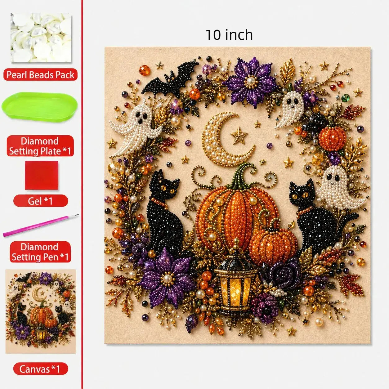 Halloween Ghost Pearl Art DIY Kit for Spooky Fall Home Decor