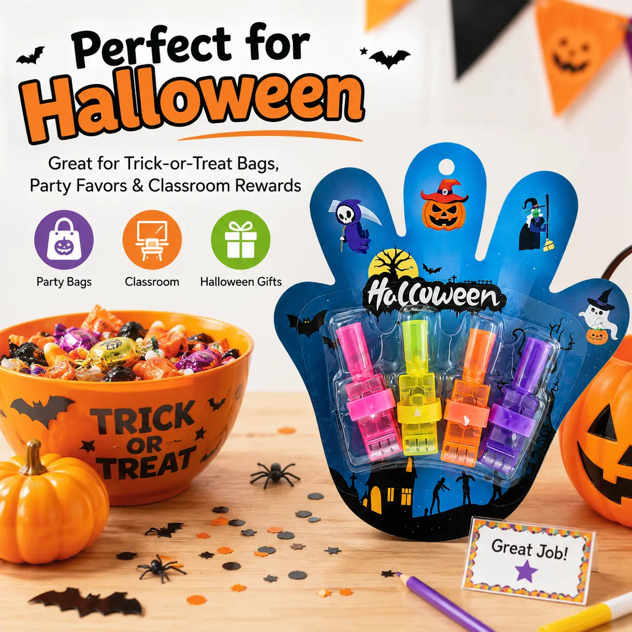 Halloween Finger Projector Rings Set for Trick or Treat Party Favors