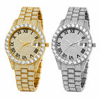 Luxury Iced Out Rhinestone Watch for Hip Hop Style and Statement Outfits