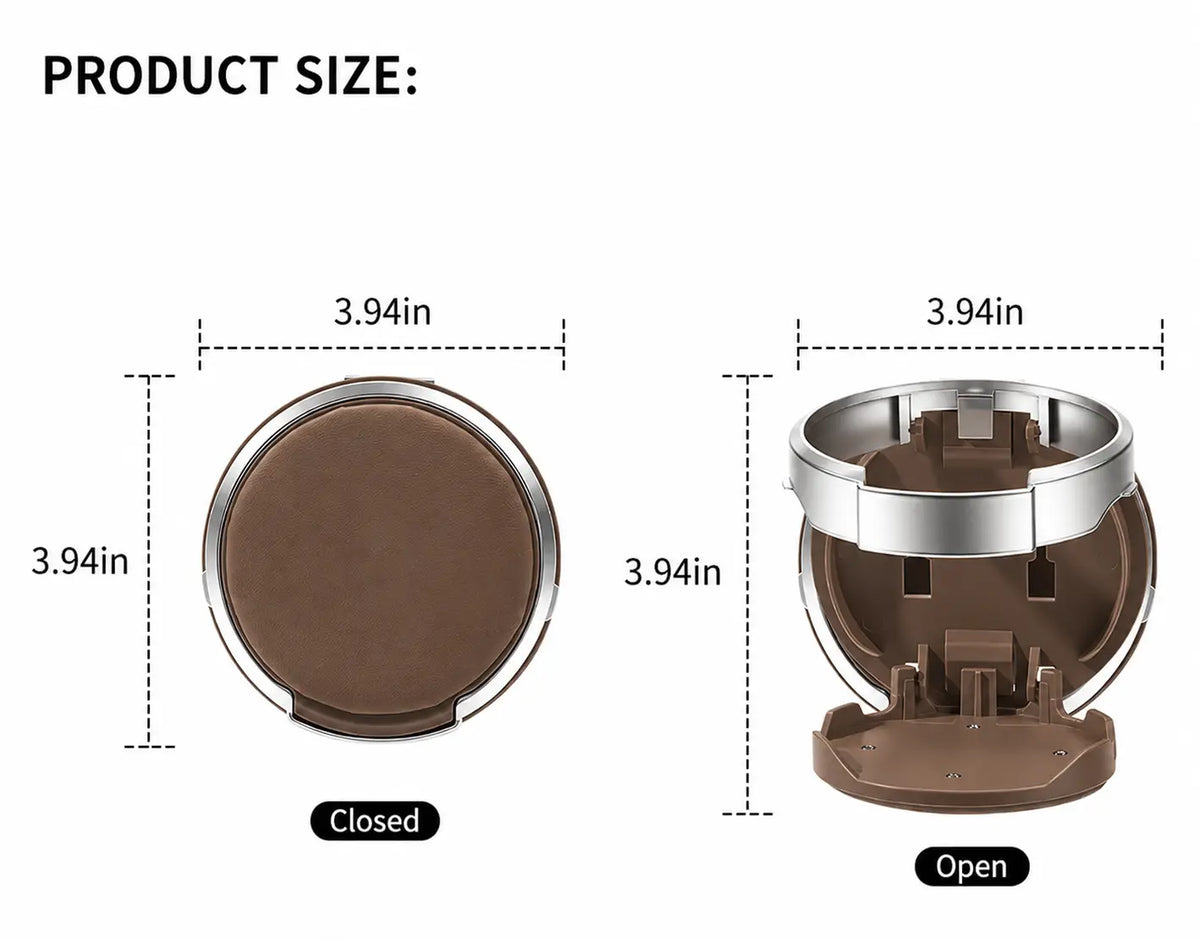 Universal Foldable Car Cup Holder with Hook for Bottles Tumblers and Coffee Cups