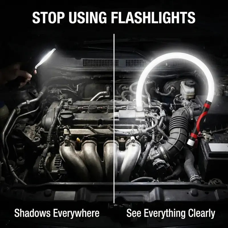 Flexible Rechargeable LED Work Light for Garage Repairs Camping and Emergency Use