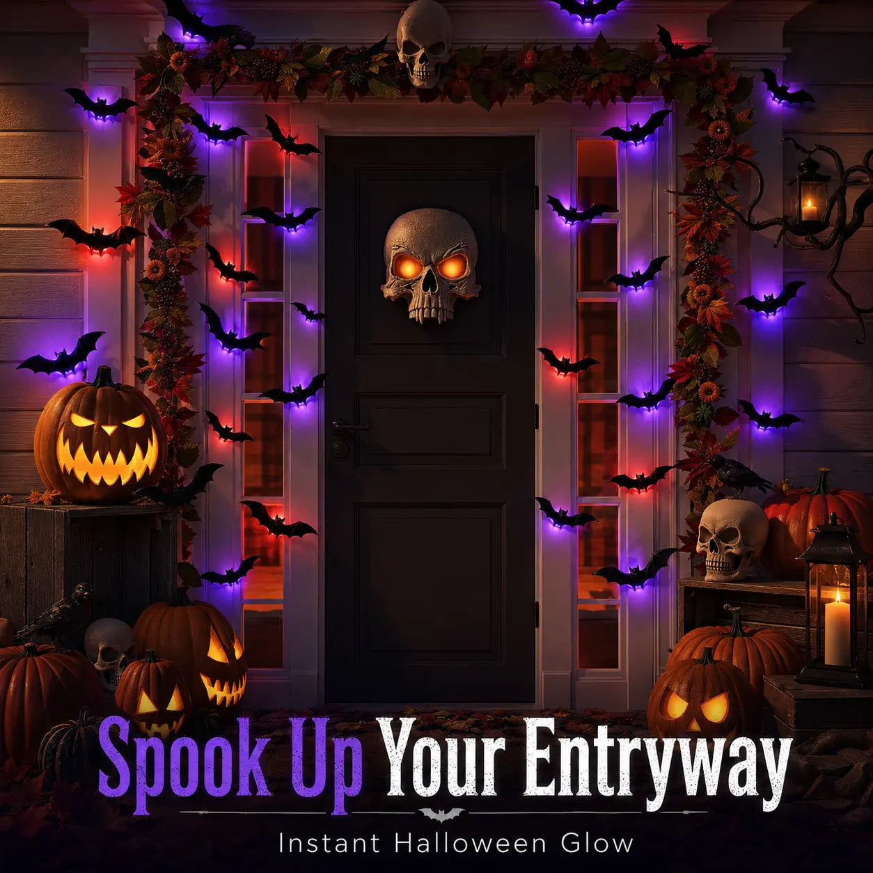 3D LED Bat Wall Decor Set for Spooky Halloween Home Parties