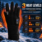 Rechargeable Heated Gloves with Touchscreen Fingertips for Cycling and Cold Weather