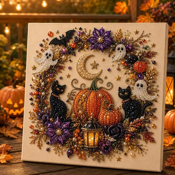 Halloween Ghost Pearl Art DIY Kit for Spooky Fall Home Decor
