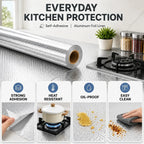 Self Adhesive Aluminum Foil Backsplash Wallpaper for Easy Kitchen Surface Protection