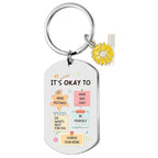 Inspirational Daisy Slogan Keychain for Encouragement Gifts and Everyday Positive Reminders
