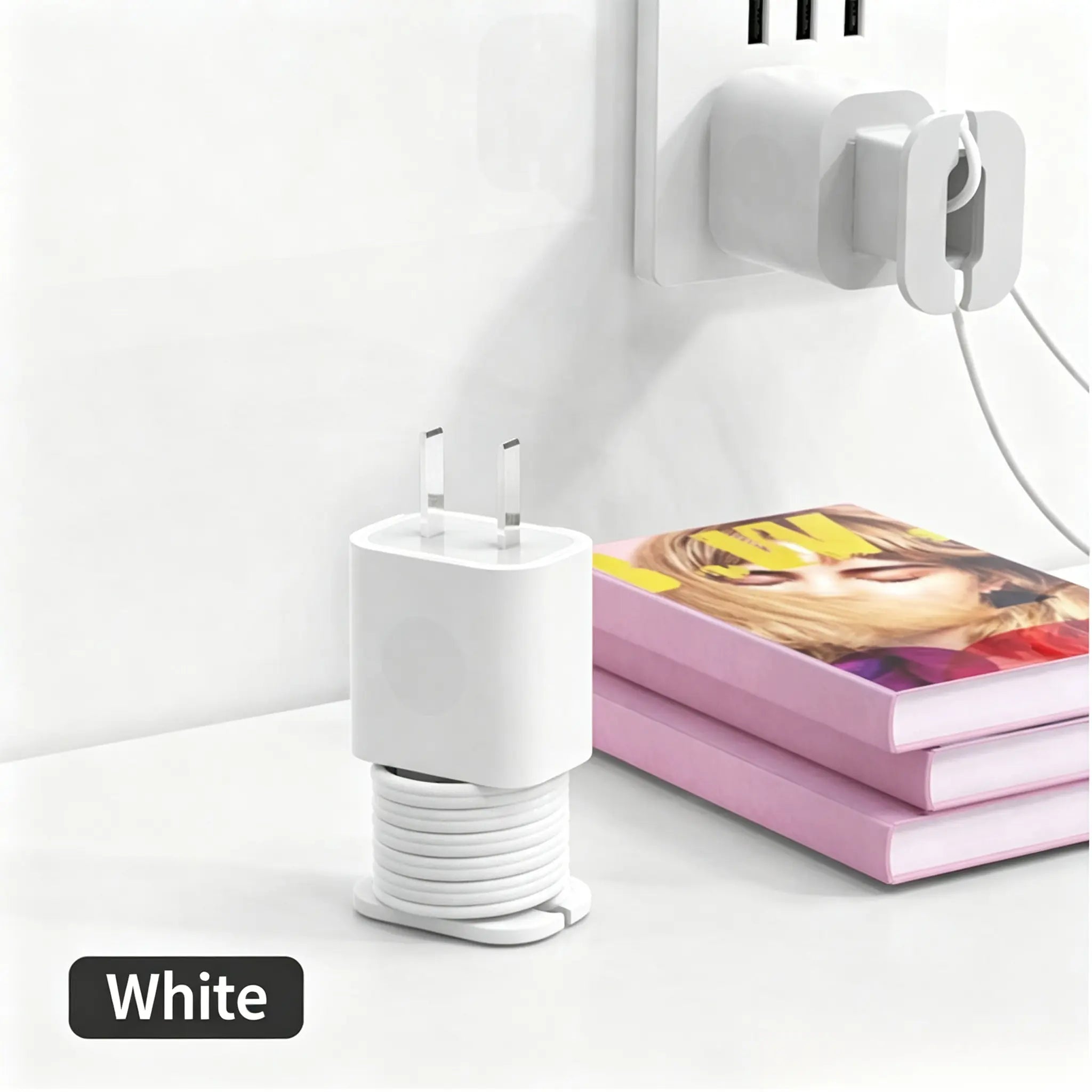2-in-1 Charger Cord Protector with Cable Wrap for Organized Everyday Charging Setup