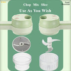 4-in-1 Electric Food Chopper Portable Kitchen Prep Tool for Quick Meal Preparation