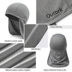 Quick-Dry Cooling Skull Cap with Neck Shade, Sweat-Wicking Sun Protection Headwear for Fishing, Hiking & Outdoor Work