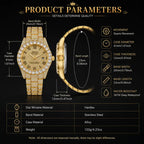 Luxury Iced Out Rhinestone Watch for Hip Hop Style and Statement Outfits