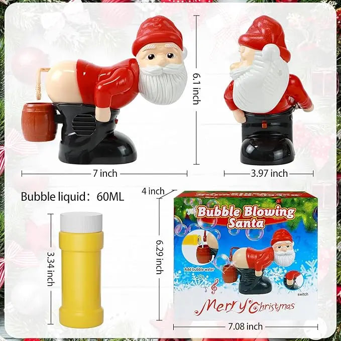 Farting Santa Bubble Machine with Funny Sounds for Christmas Party Kids Gift