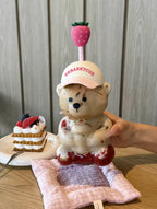 Cute Teddy Bear Glass Tumbler with Strawberry Straw – 20oz Reusable Iced Coffee Cup