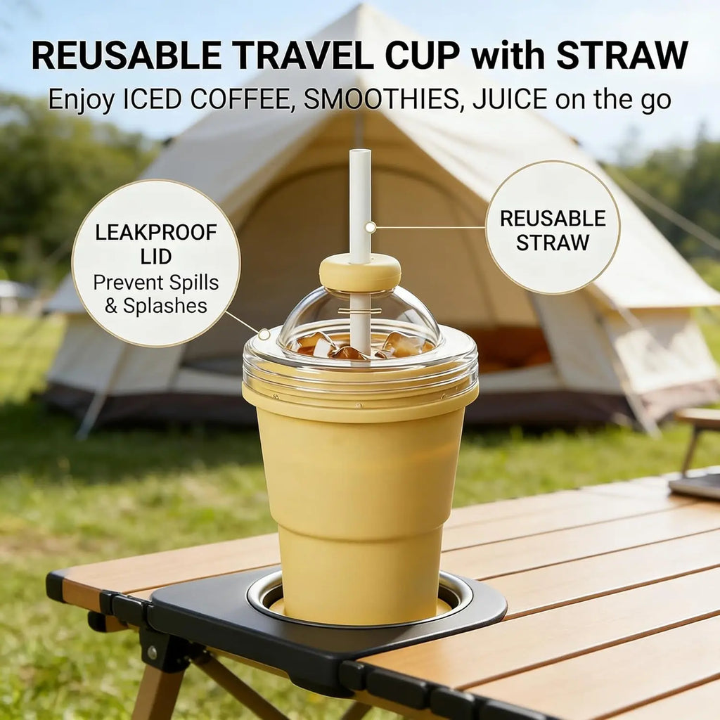 Folding ice hockey cup, silicone cup, summer ice hockey folding water cup, creative silicone ice cube mold, large spherical homemade whiskey freezer. Reusable Coffee,father'sdaygifts