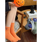 Cute Halloween Socks Set with Spooky Cartoon Designs for Cozy Fall Everyday Wear