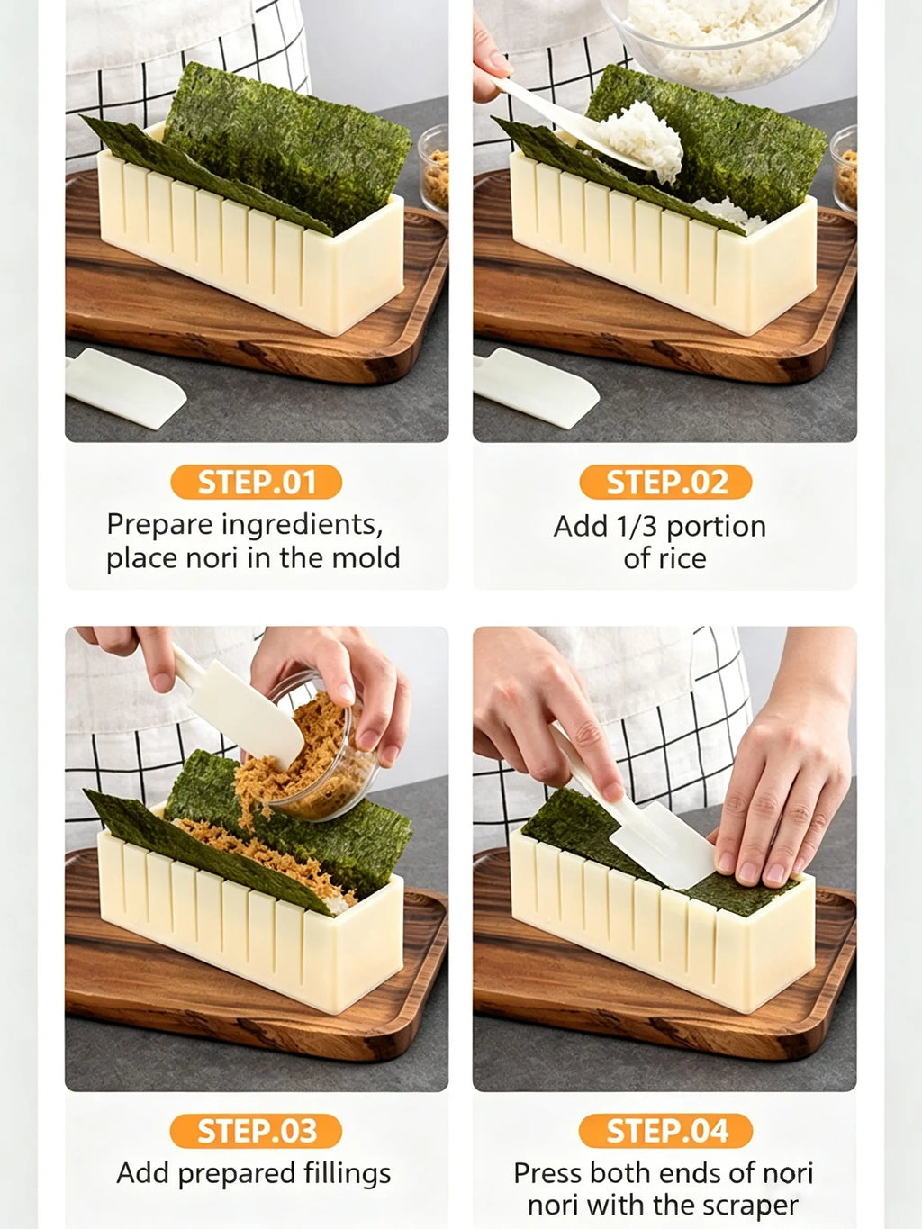 DIY Sushi Maker Mold Set for Easy Homemade Rice Roll Preparation