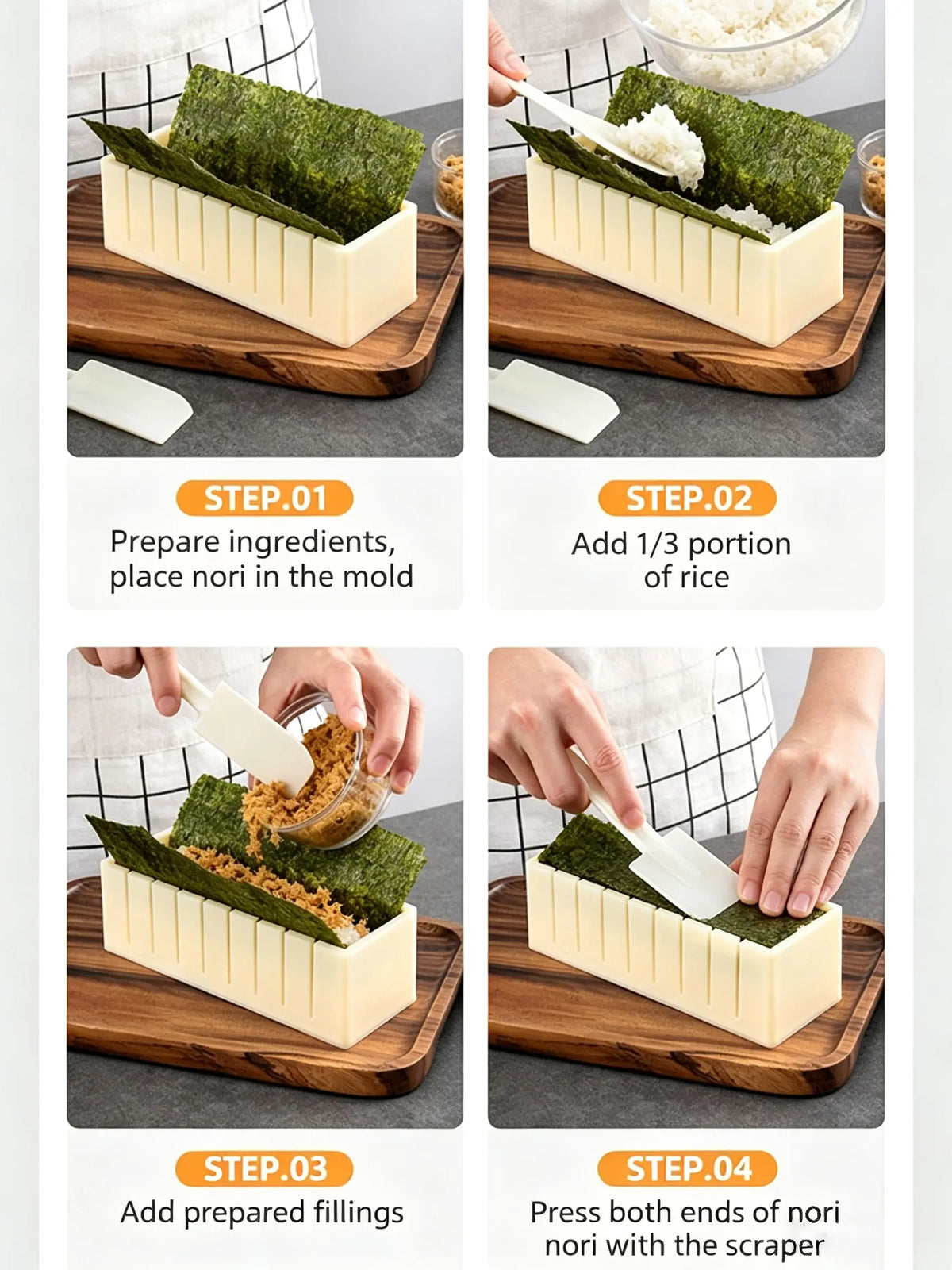 DIY Sushi Maker Mold Set for Easy Homemade Rice Roll Preparation