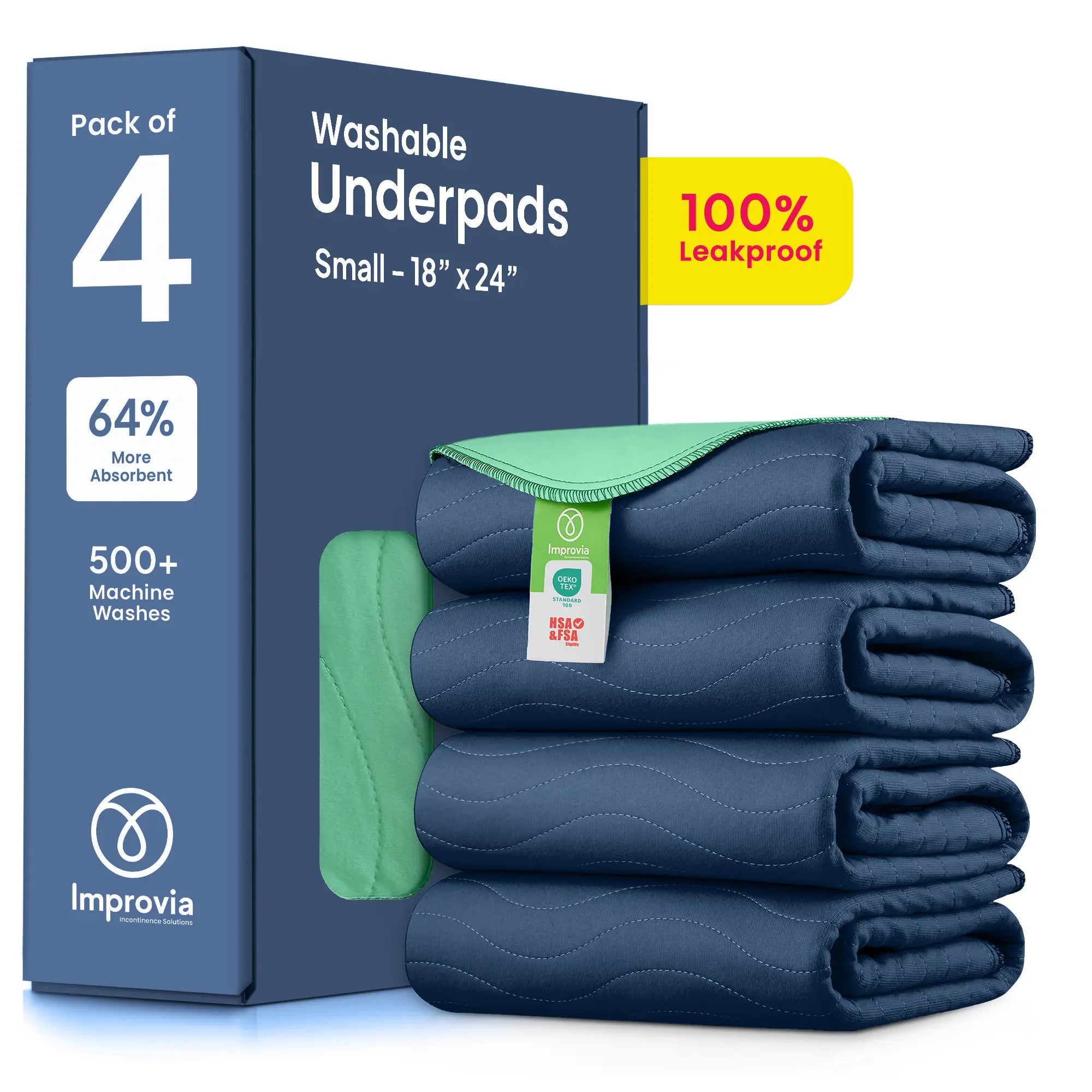Reusable Waterproof Underpads - Heavy Absorbency Leakproof Pads for Bed, Couch & Floor