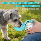 Portable 2-in-1 Dog Water Bottle with Foldable Bowl for Outdoor Walks