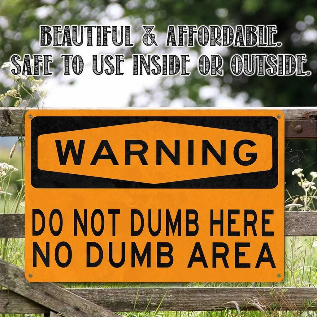 Funny Warning Metal Sign for Office Garage Wall Art and Gag Gift Decor