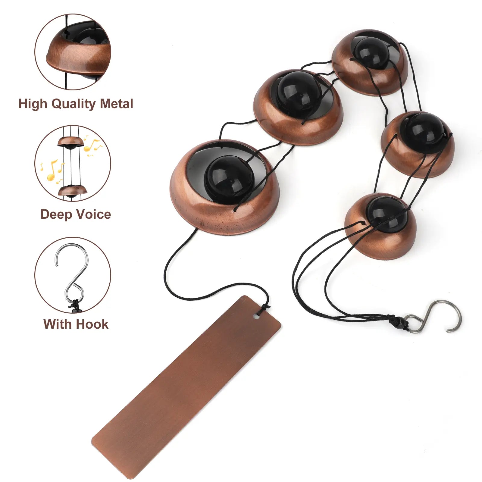 Metal Pagoda Wind Chimes for Outside - Copper Feng Shui Wind Bell for Home Yard Outdoor Decoration,Memorial windchimes Gifts,Garden Hanging Decor,Japanese Handmade